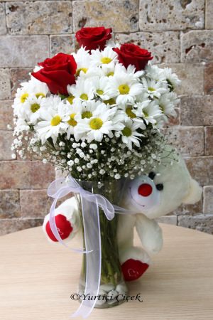 Rose and Bear in a Vase