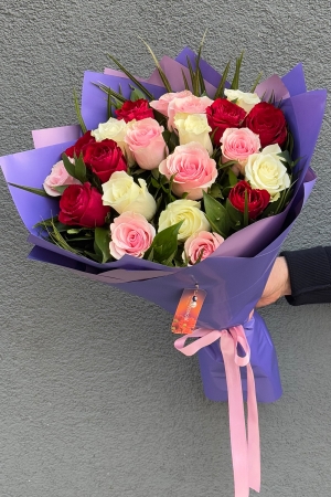 Colorful 21 Rose Bouquet